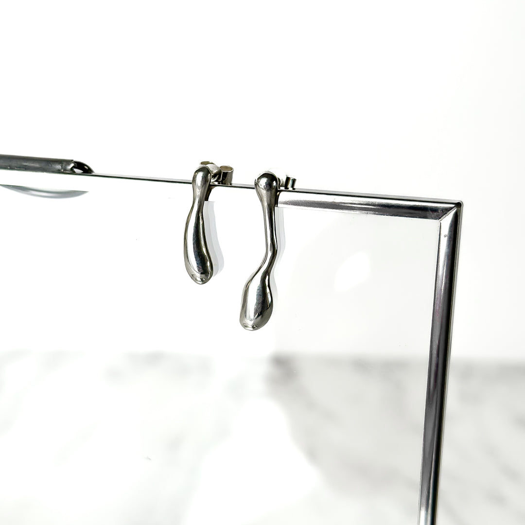 One of a Kind Molten Sterling Silver Stud Earrings - No. 1